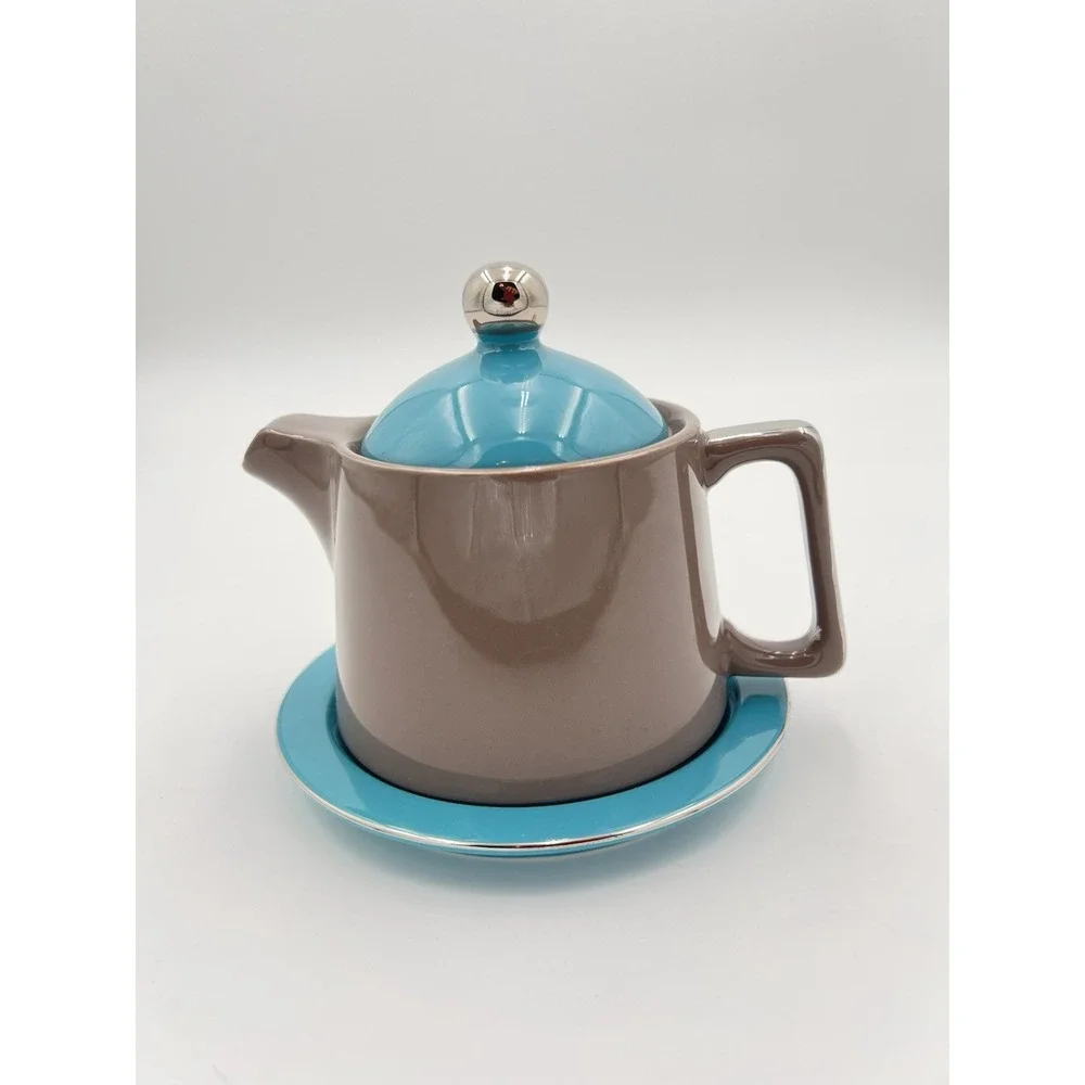 Vintage Stacking Espresso Coffee Set (Turquoise/Brown)